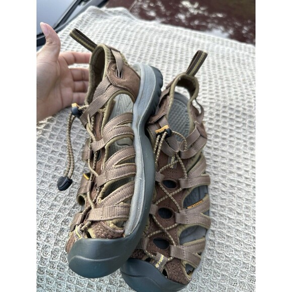 Keen Whisper Closed Toe Waterproof Sandals Sporty 1003713 Brown Fabric Womens 8 - Picture 2 of 9